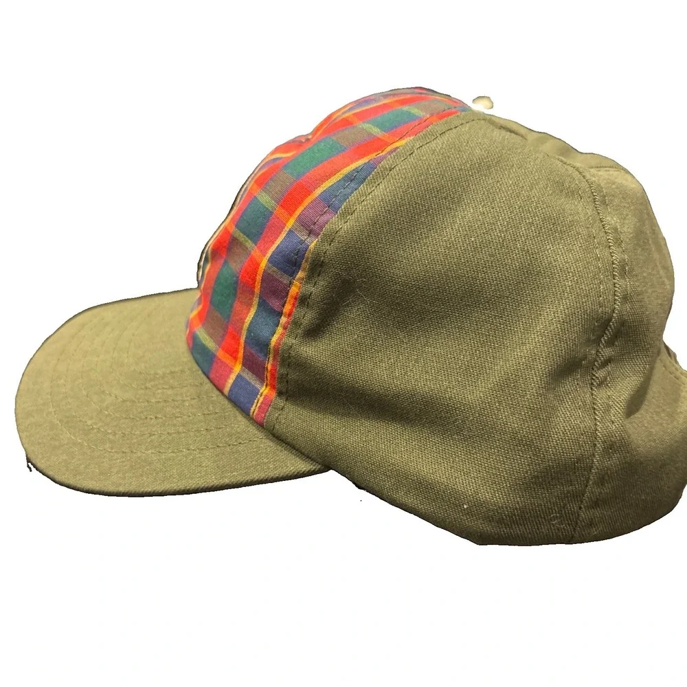 Boy Scouts Plaid Uniform Cap Green with Fleur-de-lis Emblem Unisex M/L